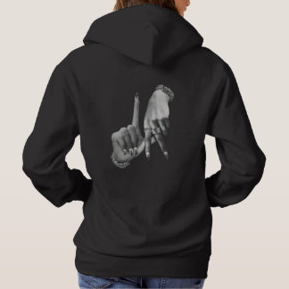 Camiseta Hoodie do tamanho excessivo de mulheres com Impres