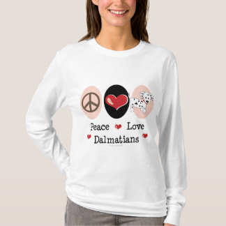 Camiseta Hoodie dos Dalmatians do amor da paz