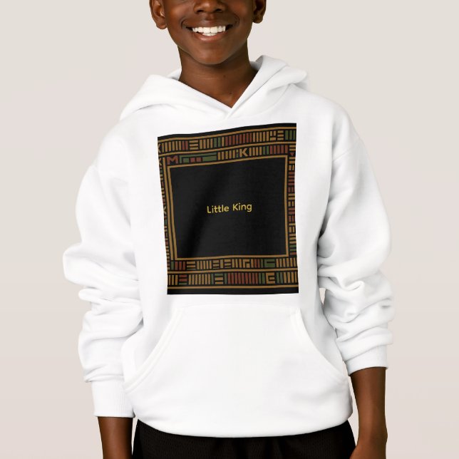 Camiseta Hoodie Dourado Africano Kente Kids (Frente)
