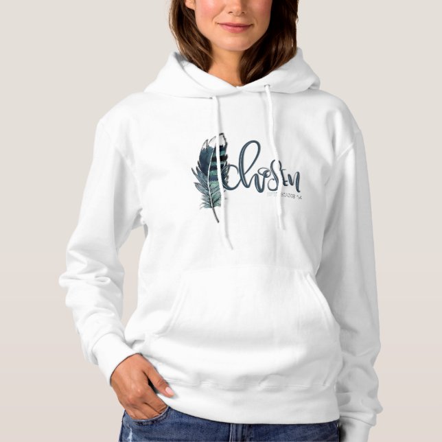 Camiseta ' - Hoodie escolhido ` do branco das senhoras (Frente)