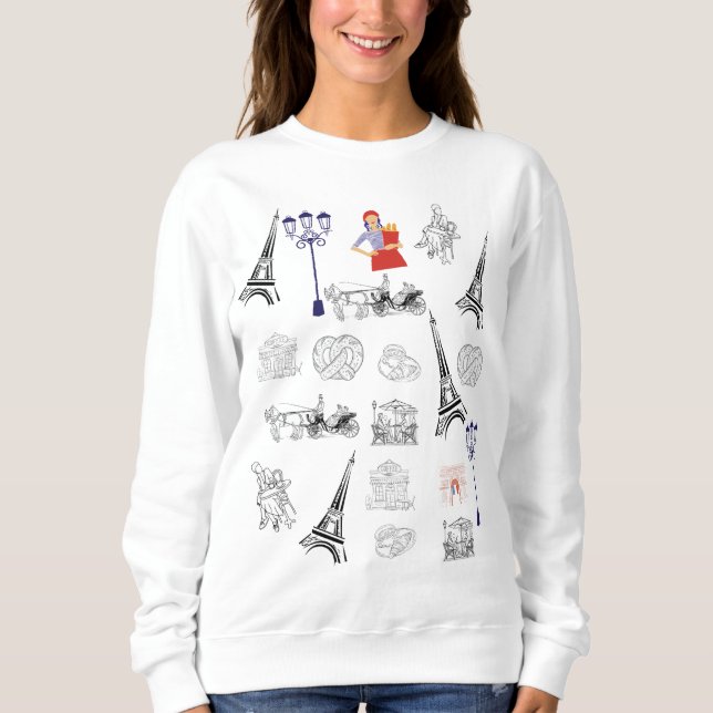 Camiseta Hoodie estético de Paris (Frente)