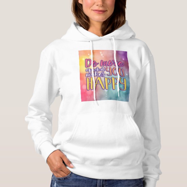 Camiseta Hoodie feliz das citações (Frente)