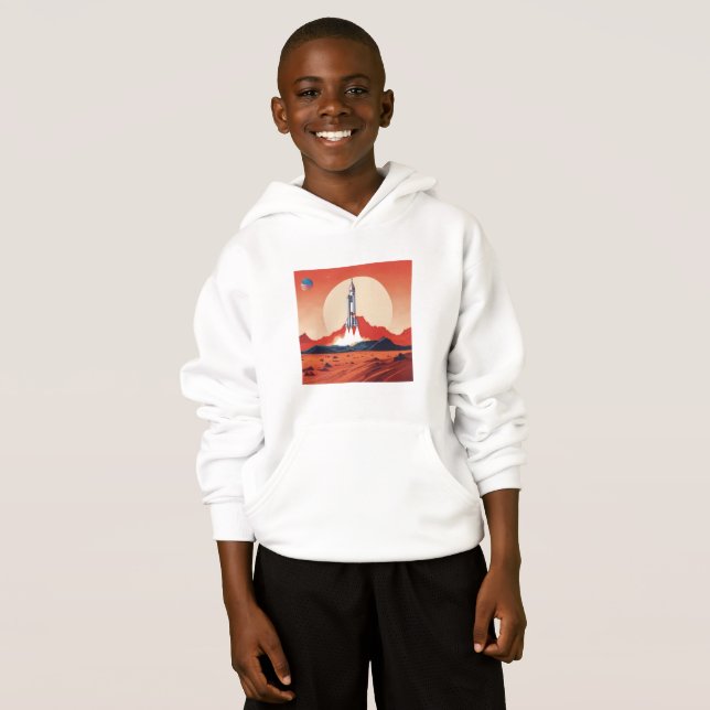 Camiseta Hoodie fusée sur mars (Frente Completa)