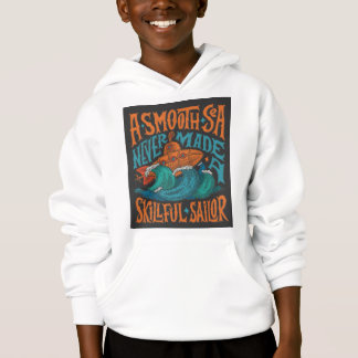 Camiseta Hoodie Gráfico Negrito - Ondas Hoodie Brancas,