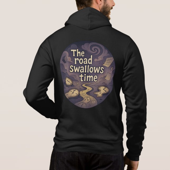 Camiseta Hoodie Gráfico TeeT-Shirt em Vórtex Em Tempo Surre (Verso)