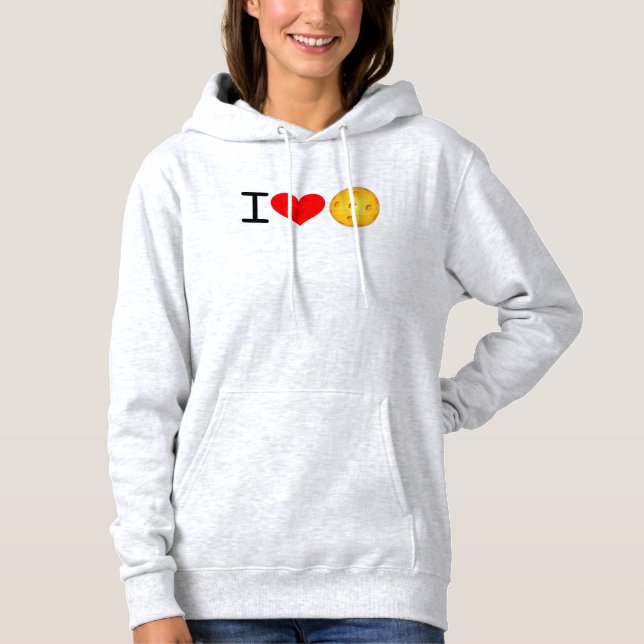 Camiseta Hoodie "I Love Pickleball", de futebol feminino (Frente)