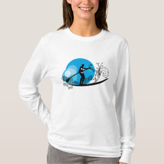 Camiseta Hoodie leve das meninas do surf da pá