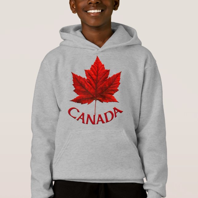 Camiseta Hoodie, Maple Leaf Kid, bandeira do Canadá (Frente)