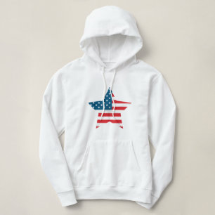 Camiseta Hoodie Patriótico das Mulheres