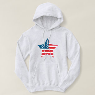 Camiseta Hoodie Patriótico das Mulheres
