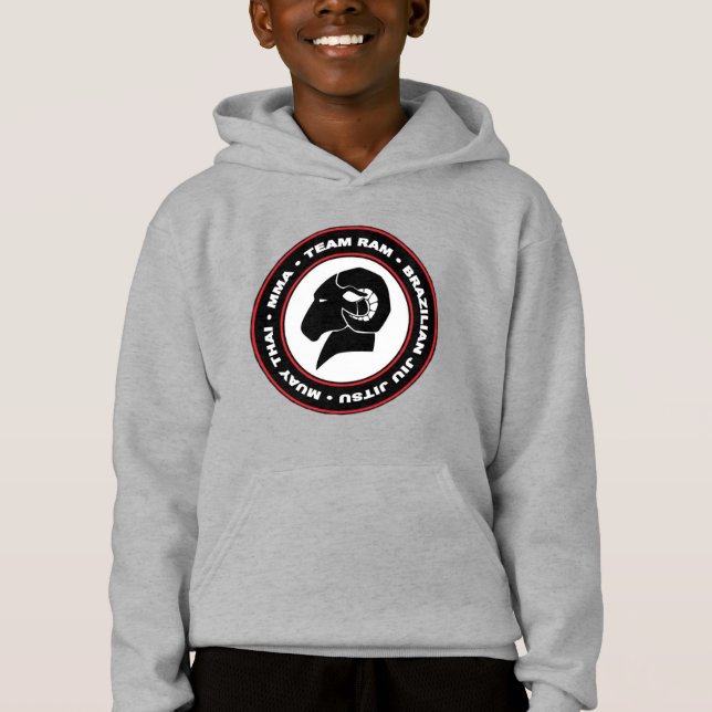 Camiseta Hoodie preto clássico de RAM dos miúdos (Frente)