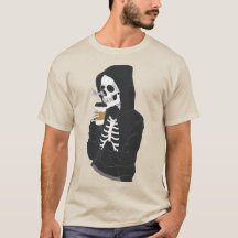 Hoodie Skeleton Bebendo Café
