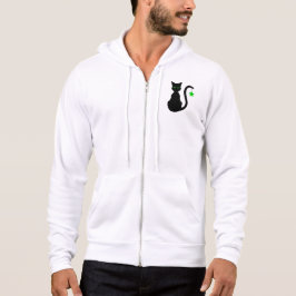 Camiseta Hoodie Zip de Gato Negro