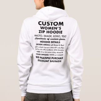 Camiseta Hoodie Zip personalizado de Cheio feminino