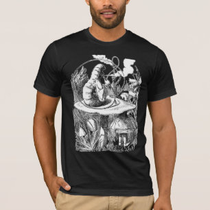 Camiseta Hookah, Cogumelo, Lagarta, Alice no País das Mara