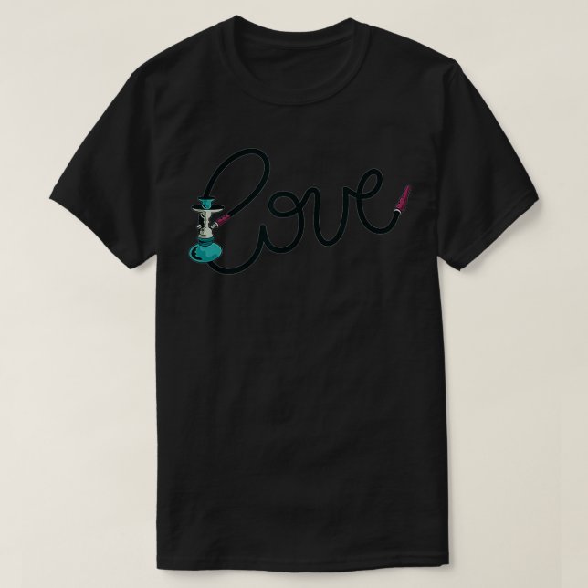 Camiseta Hookah Pipe Shisha Cigarro Presente Fumaça Engraça (Frente do Design)