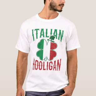 Camiseta Hooligan Itália Bandeira Shamrock St Patricks