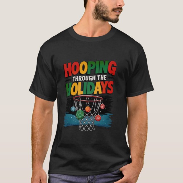 Camiseta Hooping Through Holidays Basball Hoop em Ch (Frente)