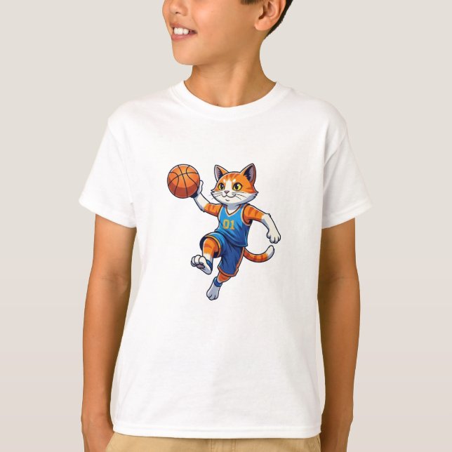 Camiseta Hoops Cat Basball Design Funcional (Frente)