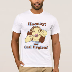 Camiseta Hooray para a higiene oral retro