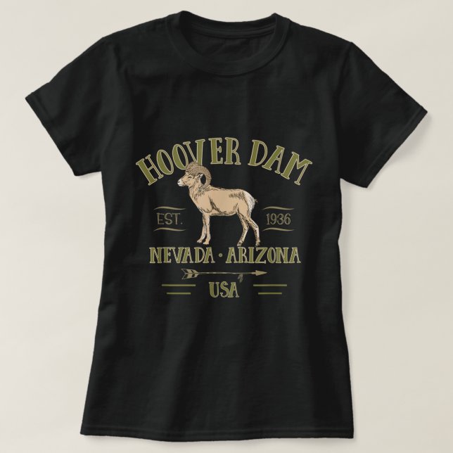 Camiseta HOOVER DAM BIGHORN SHEEP Nevada Arizona souvenir (Frente do Design)