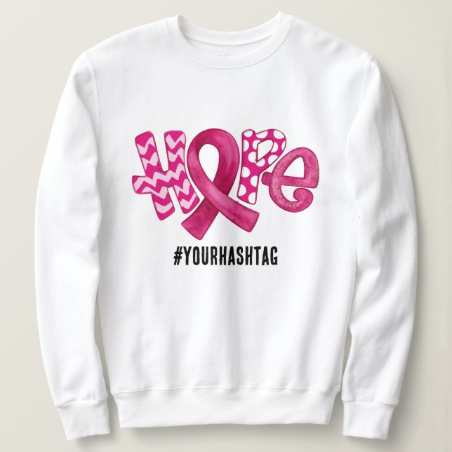 Camiseta Hope Awareness Ribbon Personalized Hashtag (Frente do Design)