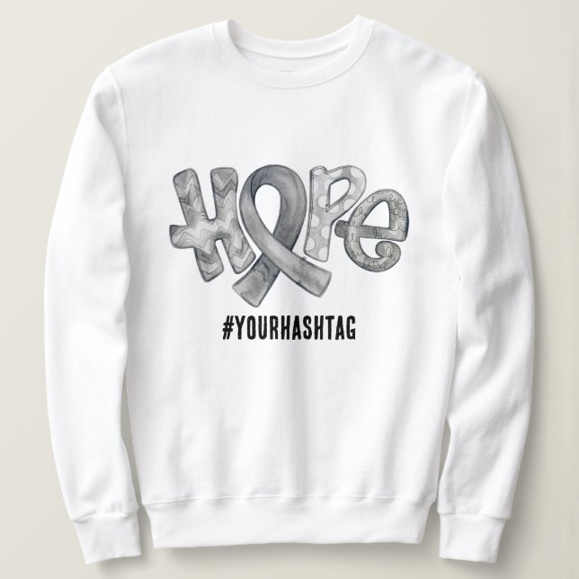 Camiseta Hope Awareness Ribbon Personalized Hashtag (Frente do Design)