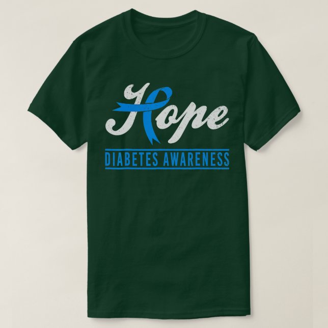 Camiseta Hope Diabetes Sensibilização Fita Diabetes Tipo 1  (Frente do Design)