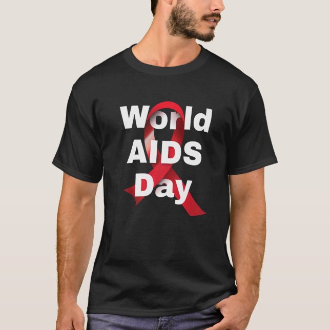 Camiseta Hope HIV Red Ribbon Aids Awareness World Aids Day  (Frente)