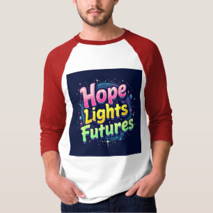 Camiseta Hope Ilumina Futuros - Manga Futurista e Vibrante