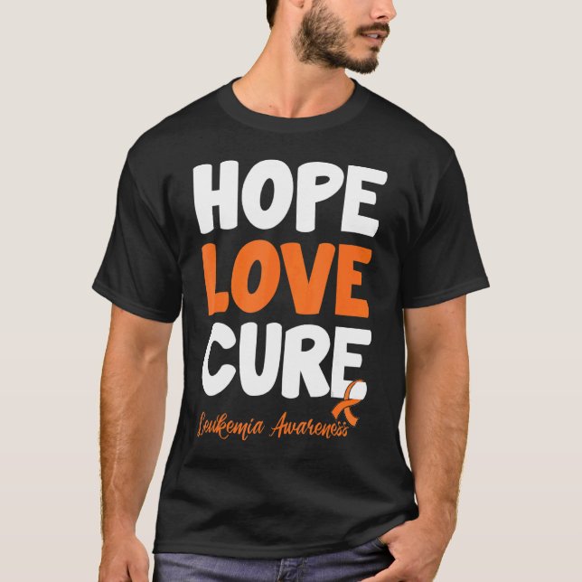 Camiseta Hope Love Cure Aml Leukemia Sensibilização (Frente)
