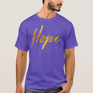 Camiseta Hope Name Letreiros manuais em letras Douradas fal