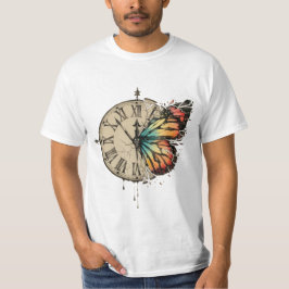 Camiseta Hope Takes Time – Inspirational Clock & Butterfly 