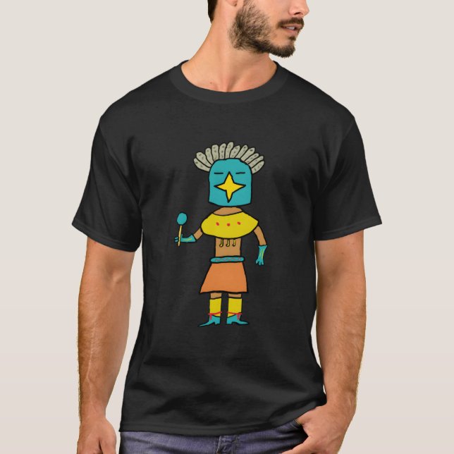 Camiseta Hopi Doll Blue Star Kachina (Frente)