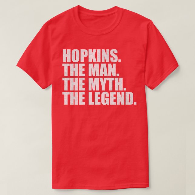 Camiseta HopkinsHopkins Nome da família Hopkins sobrenome H (Frente do Design)