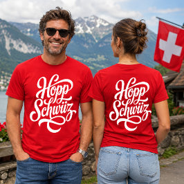 Camiseta Hopp Schwiiz Vá para a Suíça Design Para Fãs Suíço