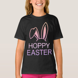 Camiseta Hoppy Hare Pastel Kids Páscoa Tee