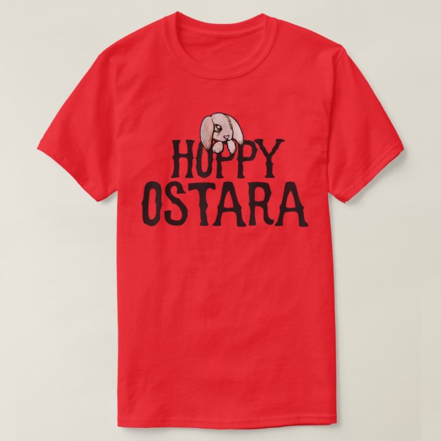 Camiseta Hoppy Ostara coelho fofo coelho primavera pagan te (Frente do Design)
