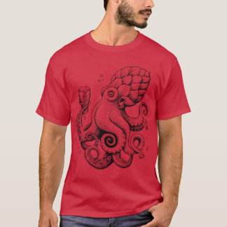 Camiseta Hoptopushe Beer Drinking Octopus
