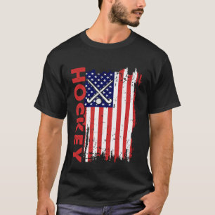 Camiseta HÓQUEI América EUA bandeira grunge