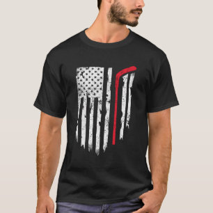 Camiseta Hóquei Americano Na Bandeira Para Homens Crianças