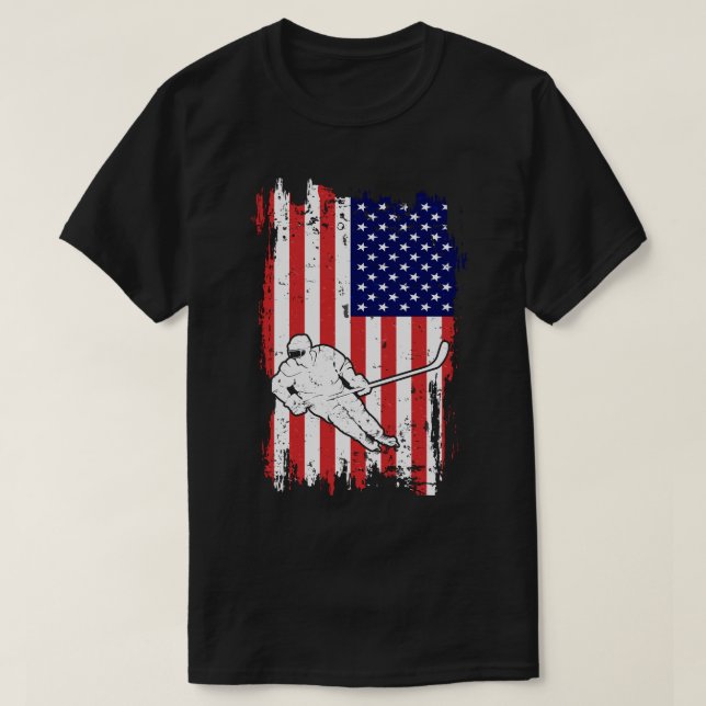Camiseta Hóquei Bandeira Americana (Frente do Design)