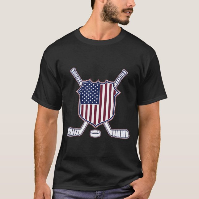 Camiseta Hóquei da Bandeira Americana (Frente)