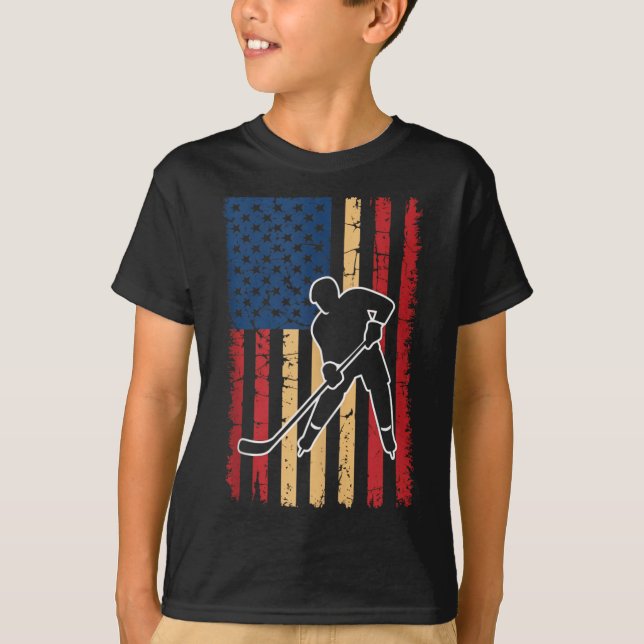 Camiseta Hóquei da Bandeira Americana (Frente)