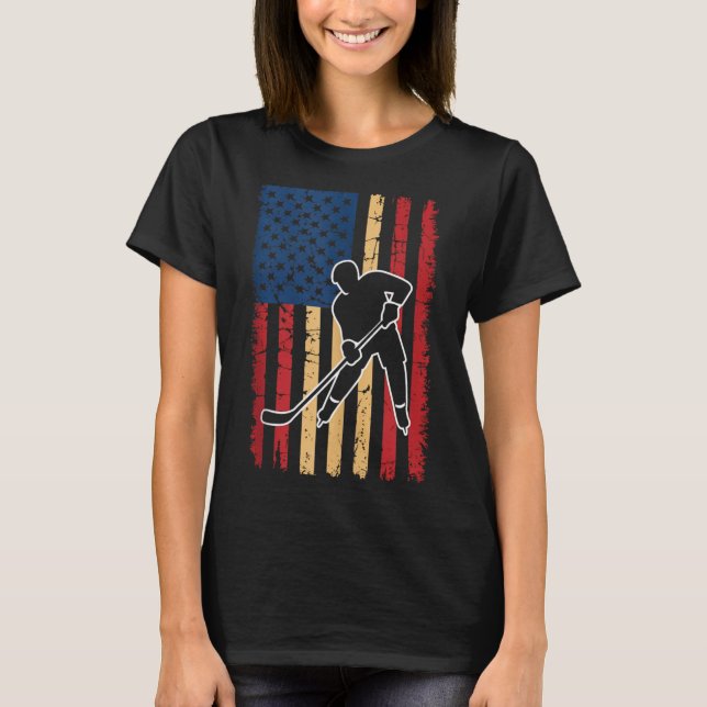 Camiseta Hóquei da Bandeira Americana (Frente)