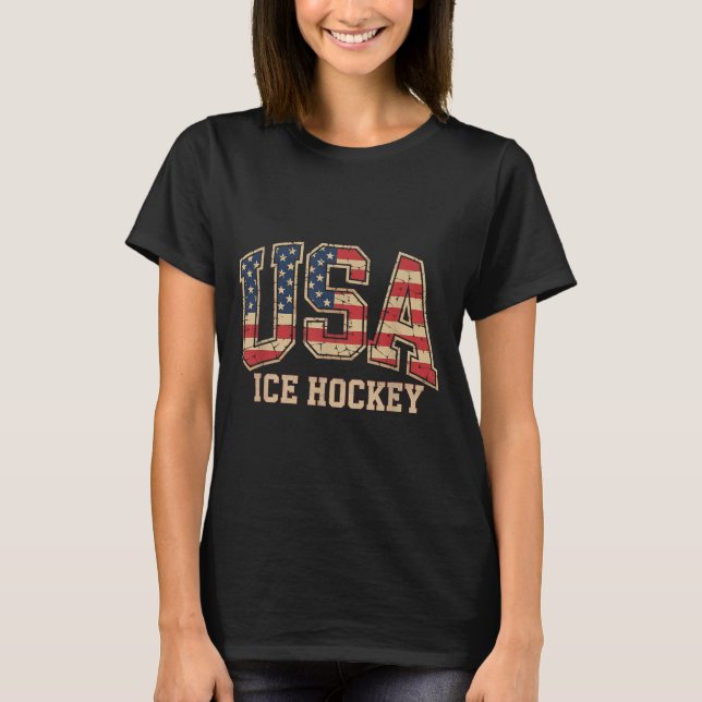 Camiseta Hóquei da Bandeira Americana (Frente)