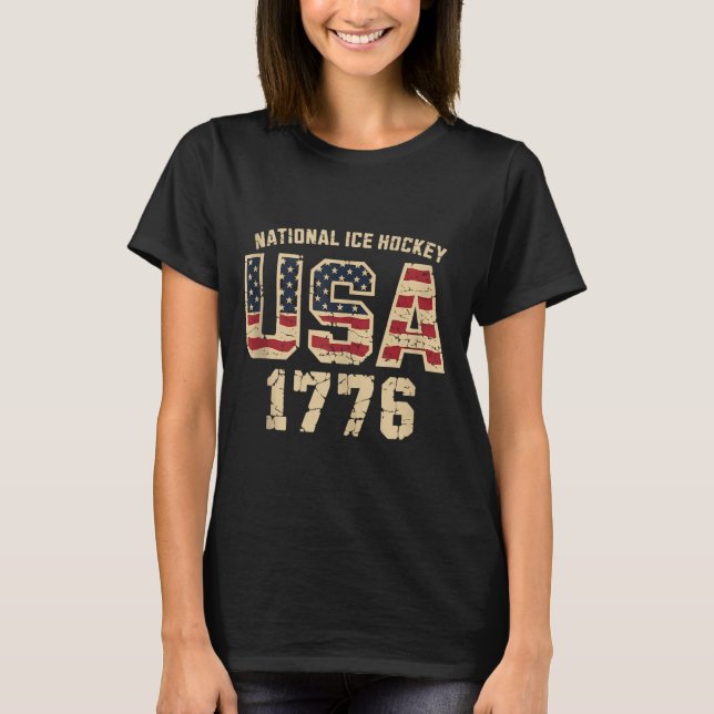 Camiseta Hóquei da Bandeira Americana (Frente)