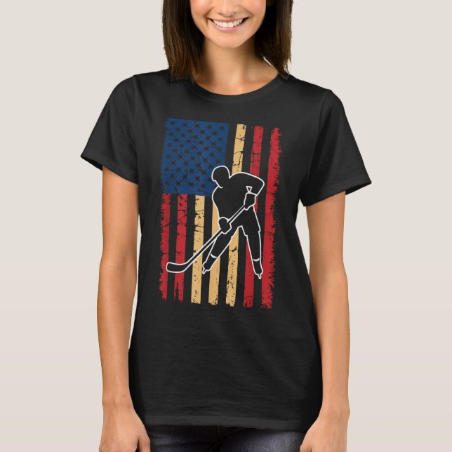 Camiseta Hóquei da Bandeira Americana (Frente)