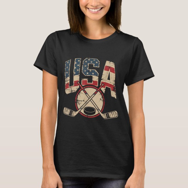 Camiseta Hóquei da Bandeira Americana (Frente)