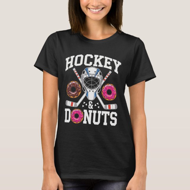 Camiseta Hóquei E Donuts Esportes Divertidos E Lanche  (Frente)